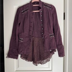 Women's Purple Lace-Trimmed Jacket